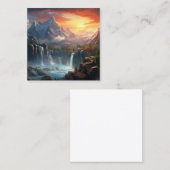 滝の山景色の背景 スクエア名刺 (正面/裏面)