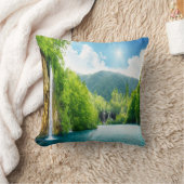 滝の景色の投球のクッション クッション (ブランケット)