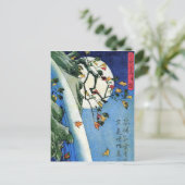 滝の月、広重、浮世絵 ポストカード (スタンド正面)