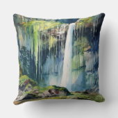 滝の森と苔 クッション (裏面)