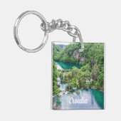 滝の滝の滝の滝クロアチアのプリトヴィツレイクス公園 キーホルダー (正面左)