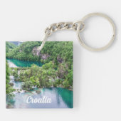 滝の滝の滝の滝クロアチアのプリトヴィツレイクス公園 キーホルダー (裏面)