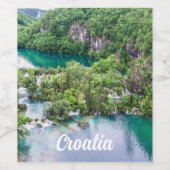 滝の滝の滝の滝クロアチアのプリトヴィツレイクス公園 ワインラベル (シングルラベル)