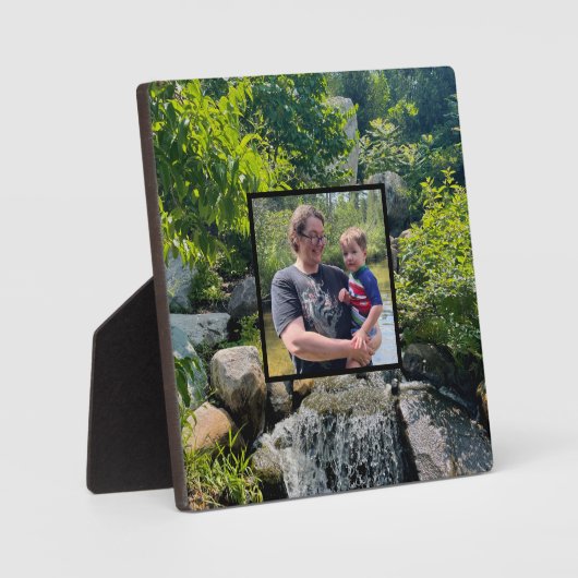 滝の滝の茂った緑 フォトプラーク (正面)