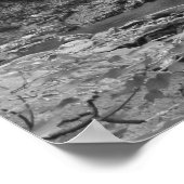 滝の白黒プリント ポスター (角)