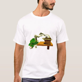 滝の盆栽は側面のグラフィック・デザインを去りました Tシャツ