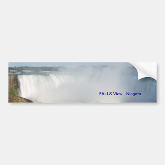 滝の眺め: ナイアガラ米国カナダ バンパーステッカー (正面)