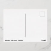 滝の近くのアジアゾウ 箔シーズンポストカード (裏面)