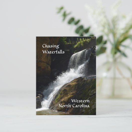 滝の追いかけ西ノースカロライナの写真 ポストカード (スタンド正面)