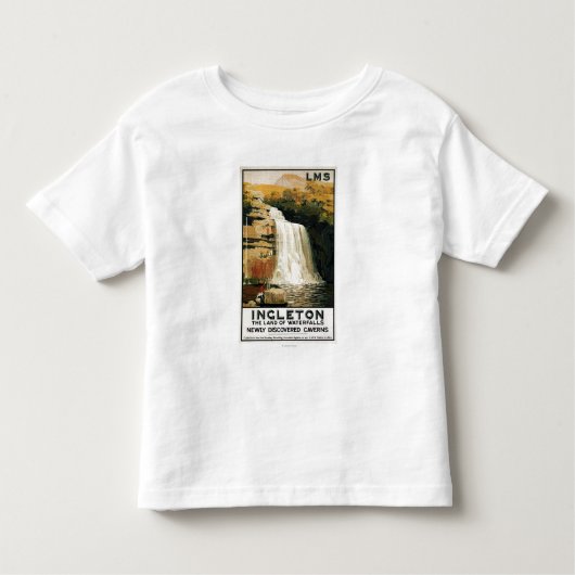 滝の鉄道ポスターの見物人の上昇 トドラーTシャツ (正面)