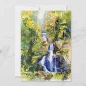 滝の風景を描いたウェディング招待状 招待状 (裏面)