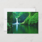 滝の風景写真 - 3x5結婚発表 招待状 (裏面)