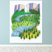 滝の風景 キャンバスプリント (インサイチュ (ウッドフロア))