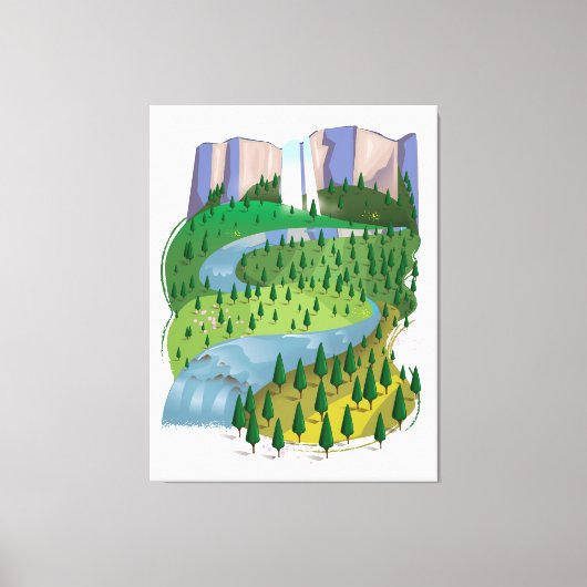 滝の風景 キャンバスプリント (正面)