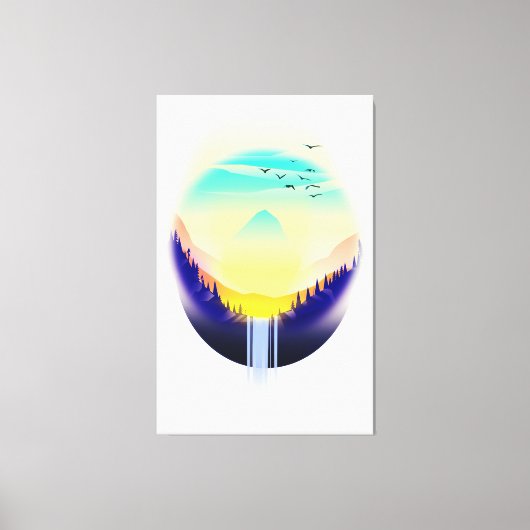 滝の風景 キャンバスプリント (正面)