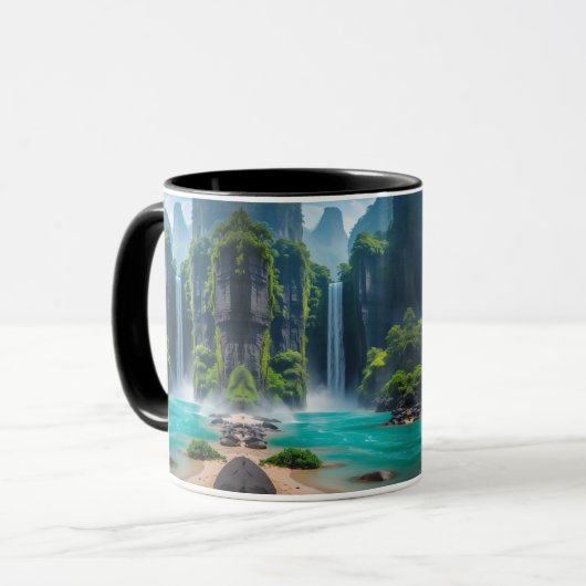 滝の風景 マグカップ (正面左)