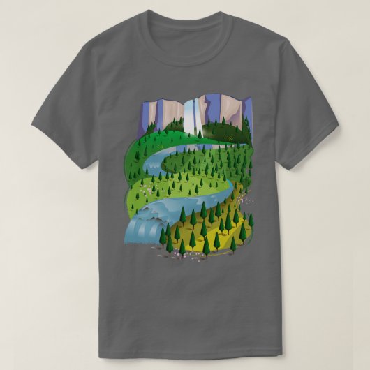 滝の風景 Tシャツ (デザイン正面)