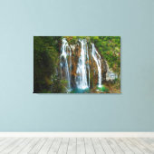 滝の高架ビュー，クロアチア キャンバスプリント (インサイチュ (ウッドフロア))