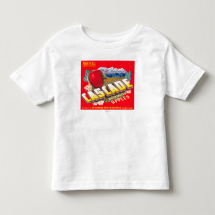 滝のAppleのラベルの(赤い) -カシミヤ織、WA トドラーTシャツ