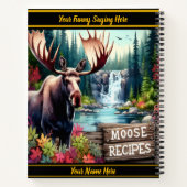 滝や木の間を歩いて鮮やかいる ノートブック (裏面)