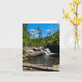 滝をモチーフにした折り畳みグリーティングカード カード (黄色い花)