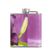 滝を持つ紫色ユリ フラスク (裏面)