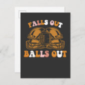 滝アウトボールアウトサッカーレトロ秋ヴィンテージ インビテーションポストカード (正面/裏面)