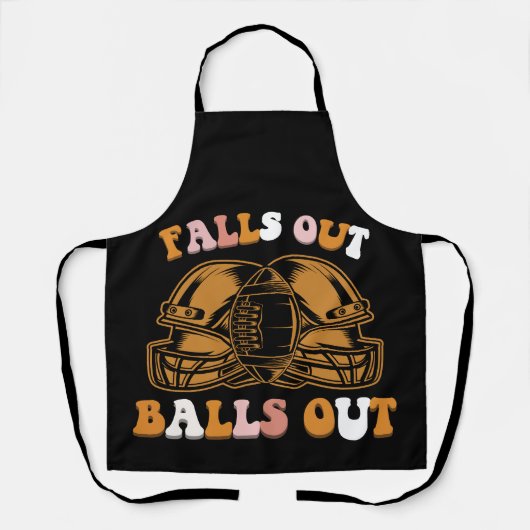 滝アウトボールアウトサッカーレトロ秋ヴィンテージ エプロン (正面)