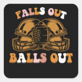 滝アウトボールアウトサッカーレトロ秋ヴィンテージ スクエアシール (正面)