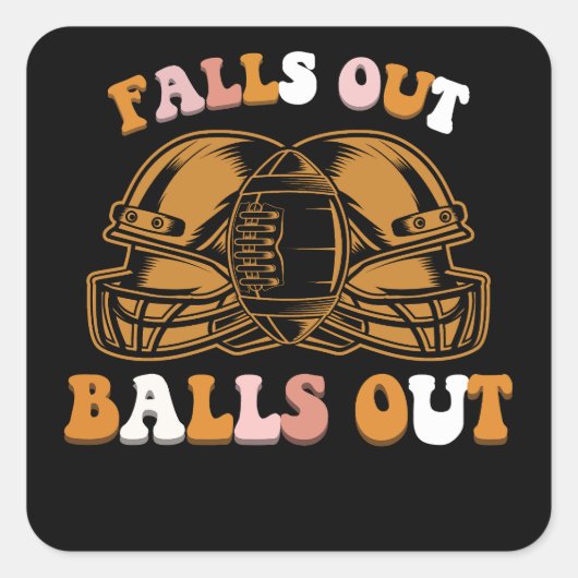 滝アウトボールアウトサッカーレトロ秋ヴィンテージ スクエアシール (正面)