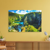 滝エレガント風光明媚なクロアチア キャンバスプリント (インサイチュ (リビング))