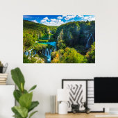 滝エレガント風光明媚なクロアチア ポスター (ホームオフィス)