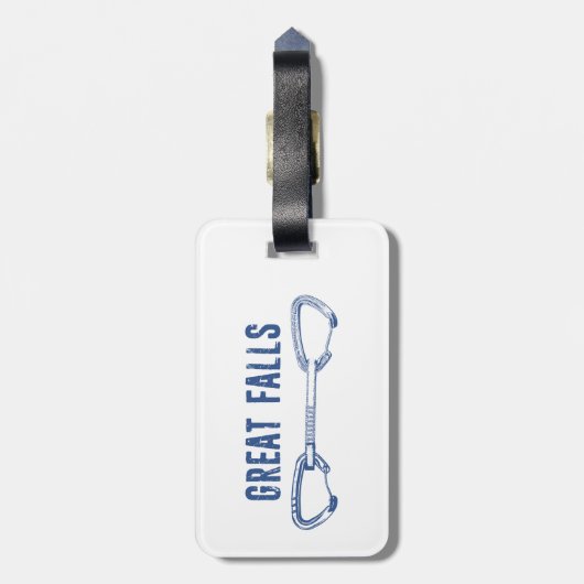 滝ス素晴らしバージニアロック登山クイックドロー ラゲッジタグ (裏面縦)