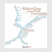 滝トレイルマップ8"x8" シール (シート)