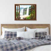 滝ビューウィフェイクンドウ キャンバスプリント (インサイチュ (寝室))