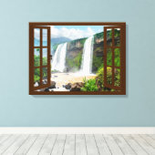 滝ビューウィフェイクンドウ キャンバスプリント (インサイチュ (ウッドフロア))