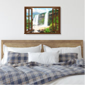 滝ビューウィフェイクンドウ キャンバスプリント (インサイチュ (寝室))
