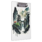 滝中国ののある古代のインクの風景 クリップボード (右)