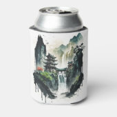 滝中国ののある古代のインクの風景 缶クーラー (缶裏面)