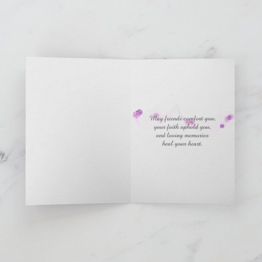 滝付きロックガーデン悔やみや弔慰 カード (内部)