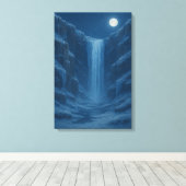 滝凍ってい崖 キャンバスプリント (インサイチュ (ウッドフロア))
