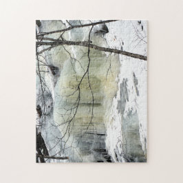 滝凍ってい、黄色 ジグソーパズル