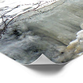 滝凍ってい、黄色 ポスター (角)