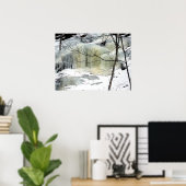 滝凍ってい、黄色 ポスター (ホームオフィス)