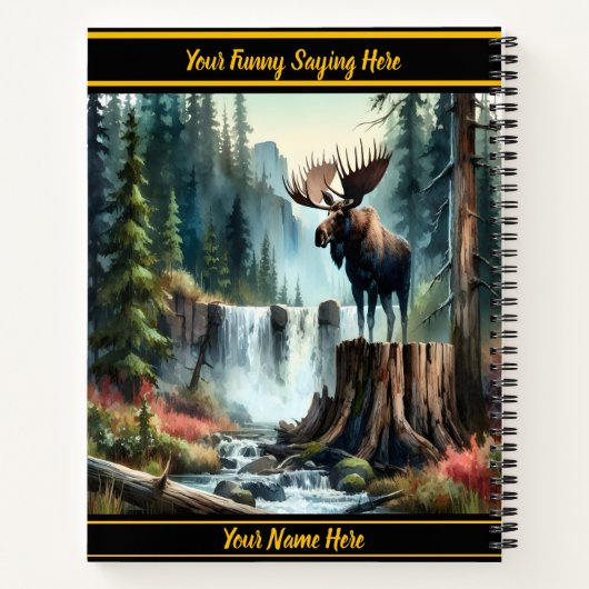 滝威厳のあるの横に誇らしげに立ち止まる ノートブック (裏面)