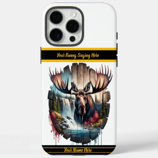 滝威厳のあるの滝の近くに立つムース Case-Mate iPhoneケース (裏面)