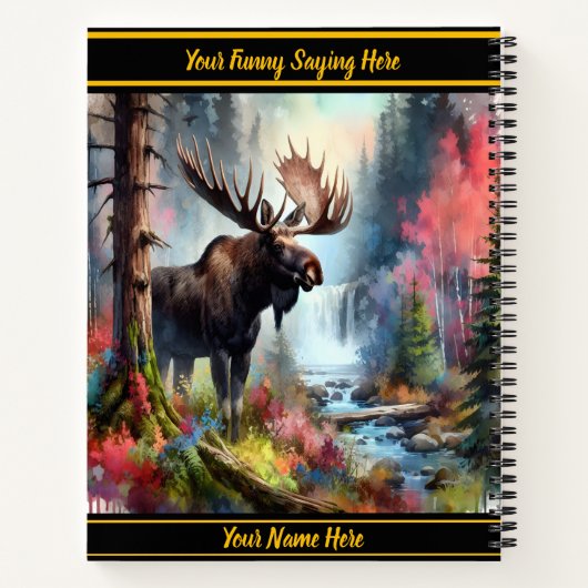 滝威厳のあるの近くに立って鮮やかいる ノートブック (裏面)