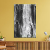 滝威厳のあるボカ、スロベニア黒白 キャンバスプリント (インサイチュ (リビング))