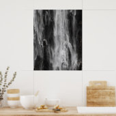 滝威厳のあるボカ、スロベニア黒白 ポスター (キッチン)