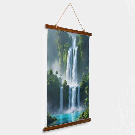 滝威厳のある風景 吊り下げ型タペストリー (傾斜あり)